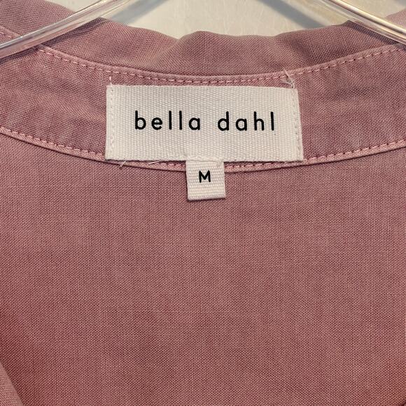 Bella Dahl Tencel Lyocell Button Shirt Womens Medium Pink Mineral Frayed Top - Picture 5 of 8
